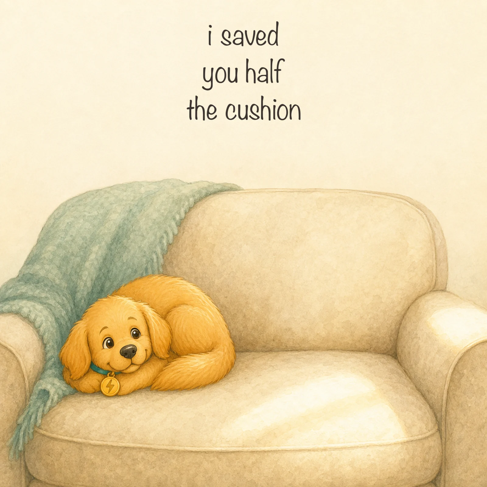 I Saved You Half The Cushion, page 1 of 1